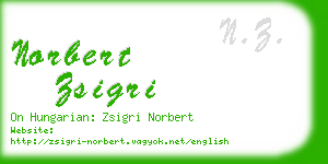 norbert zsigri business card